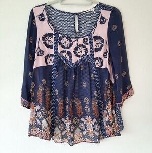 Anthropologie Floreat Sheer Blouse M
